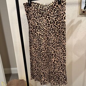 Anthropologie Animal Print Midi Skirt